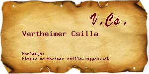 Vertheimer Csilla névjegykártya